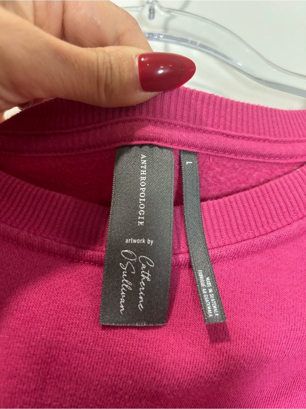 Anthropologie Zodiac Sweatshirt Aries Sz Large Pink Crewneck Pullover Lounge - Picture 5 of 11